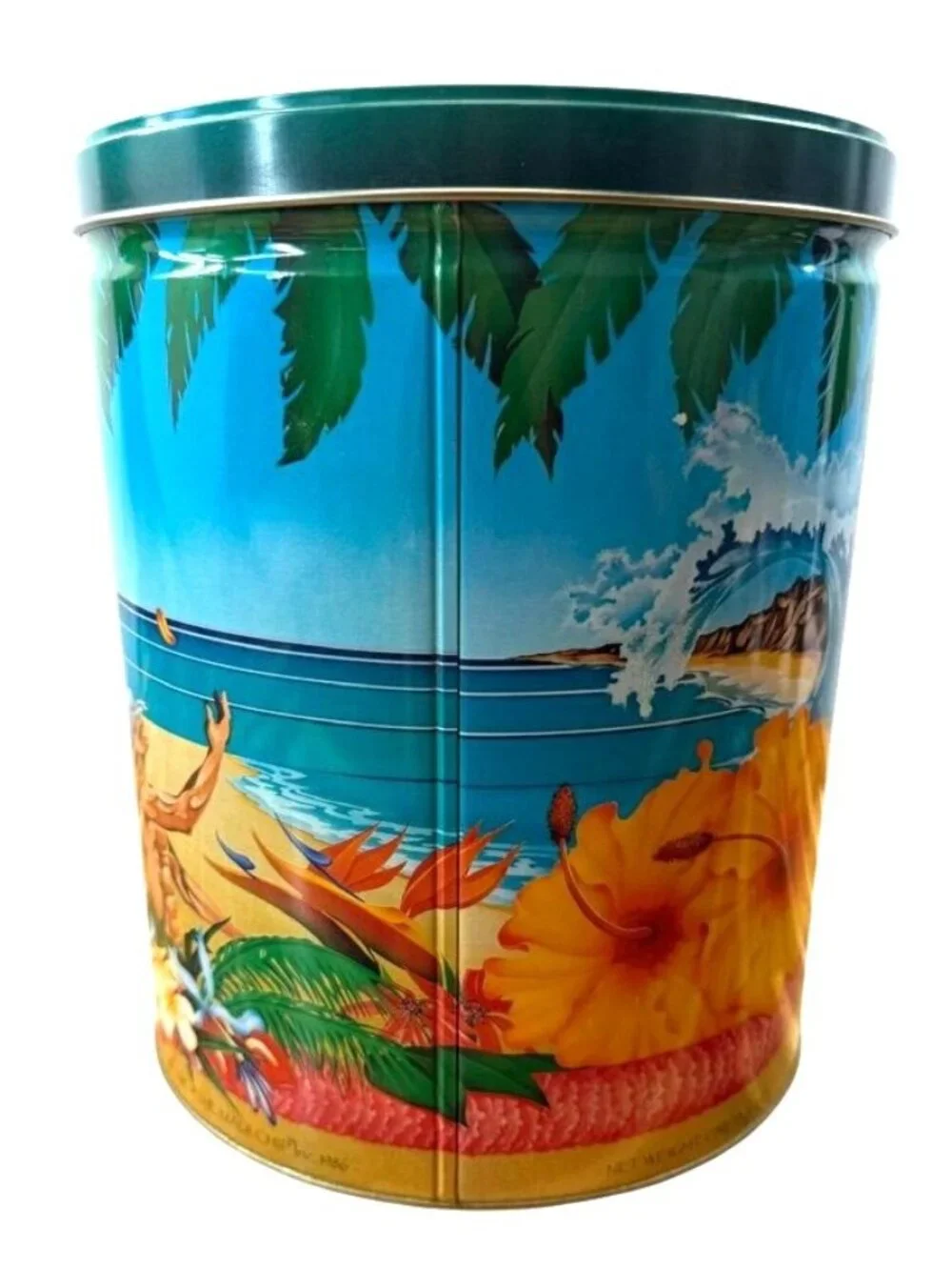 Vintage 1986 The Maui Chip Collector Tin Canister Hawaii No-Ka-Oi